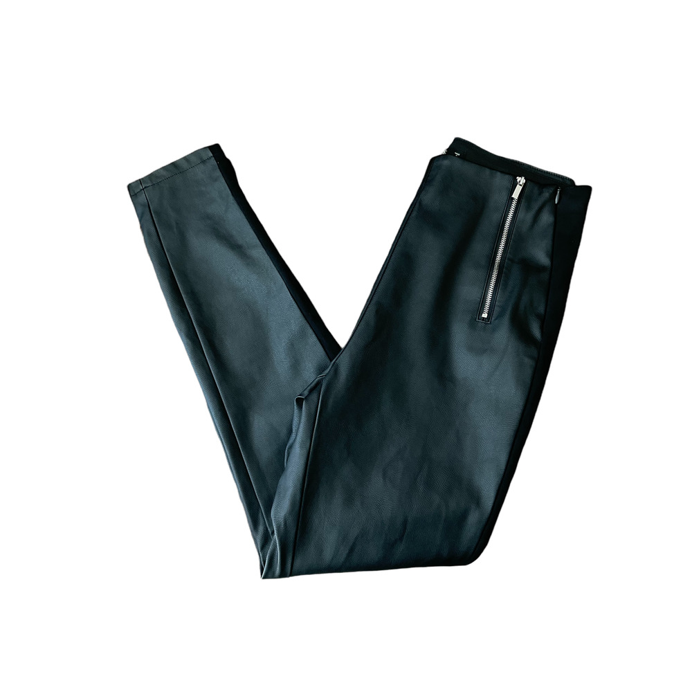 Zara Black Faux Leather Pants Size M